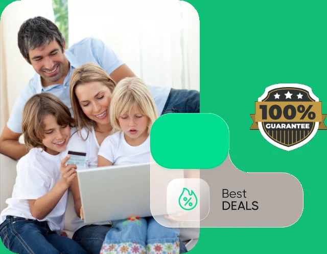 A family shopping for deals together on a laptop