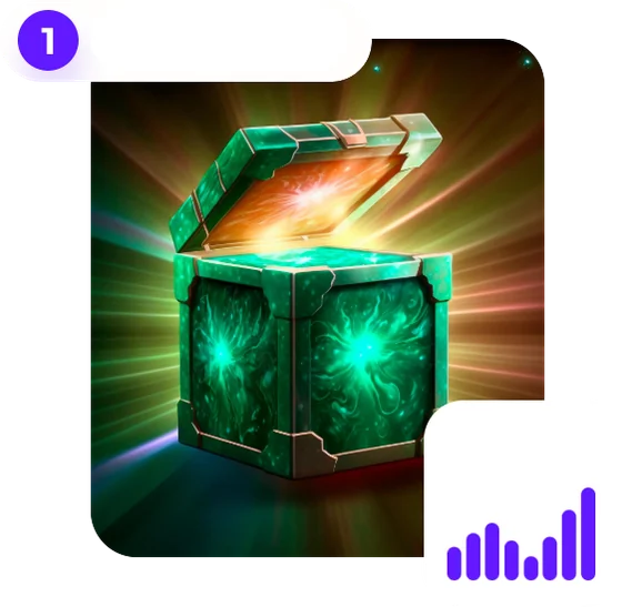 A glowing mystery prize box